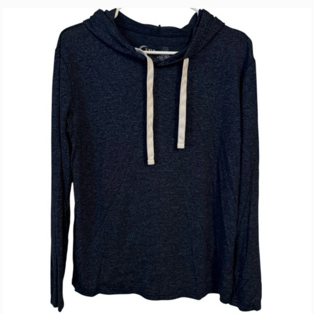 ZYIA Active Navy Hooded Knit Shirt